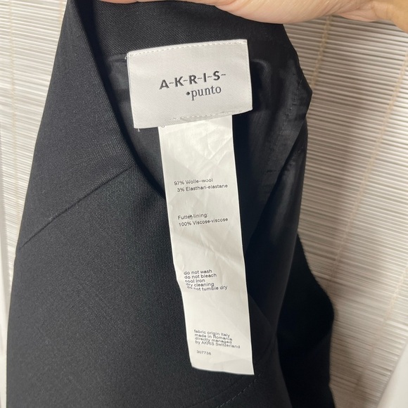 Akris Punto Charcoal Black Asymmetrical Seam Skirt Size 6 - Picture 5 of 6